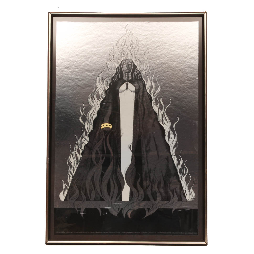 Ingrid Rosell Lithograph of "Brünnhilde" from the Ring Cycle Operas