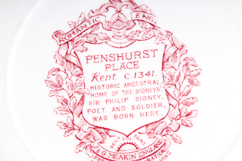 England "Red Willow" Porcelain Plates by J&G Meakin