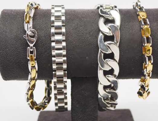 Four Stainess Steel Men's Bracelets