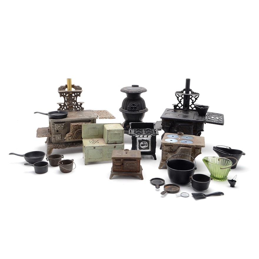 Cast Iron Salesman Sample and Toy Stoves