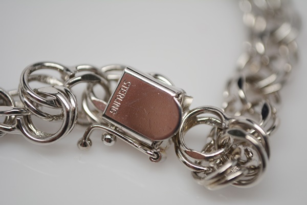 Eight Sterling Silver Summer Themed Charms and Bracelet