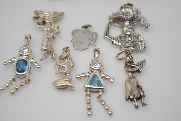 Sterling Silver Bracelet and Eleven Sterling Silver Charms