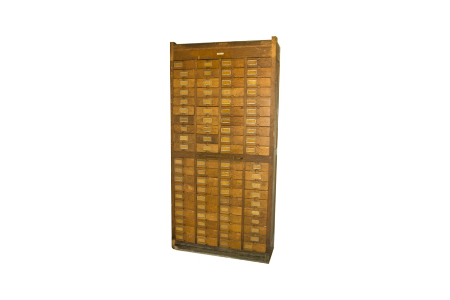 Antique Oak Woodruff Patent Cabinet