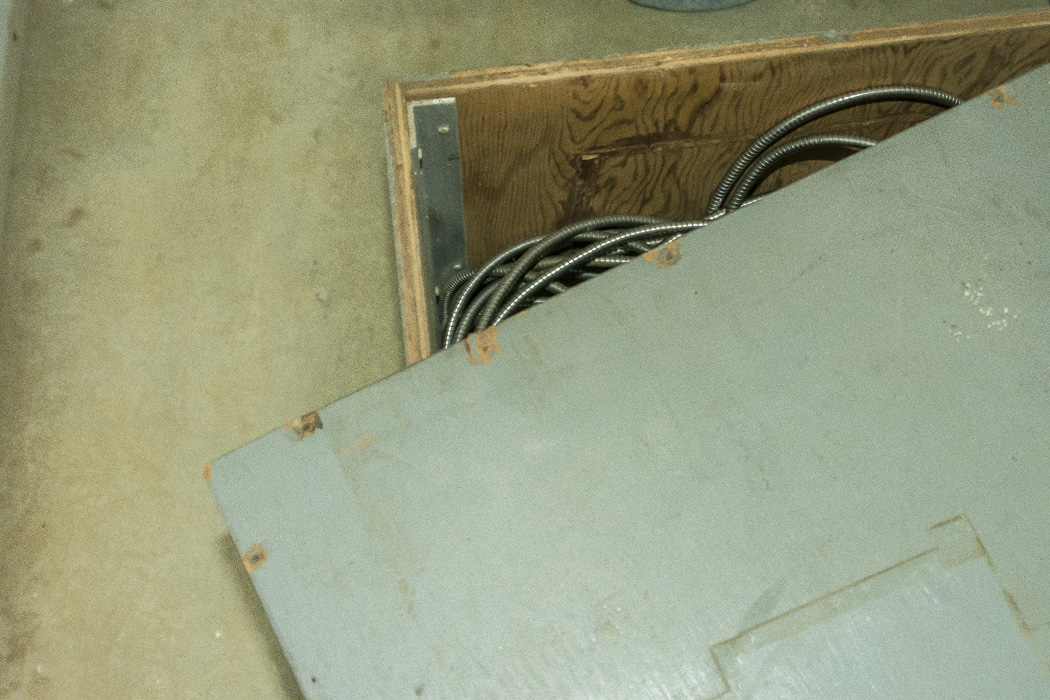 Wood Crate and Electrical Cables