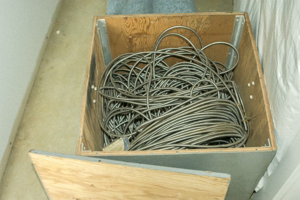 Wood Crate and Electrical Cables