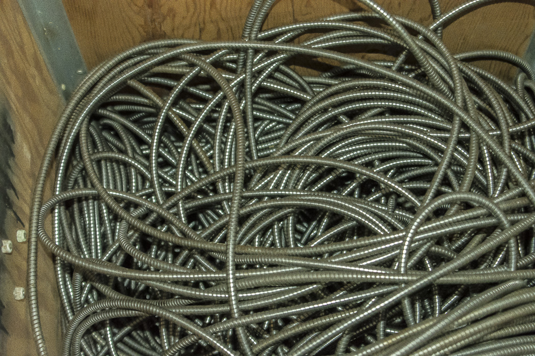 Wood Crate and Electrical Cables