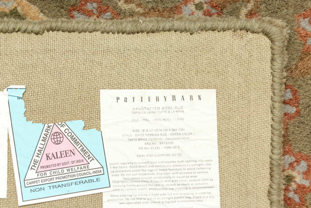 Hand Tufted Persian Style Room Size Rug by Pottery Barn