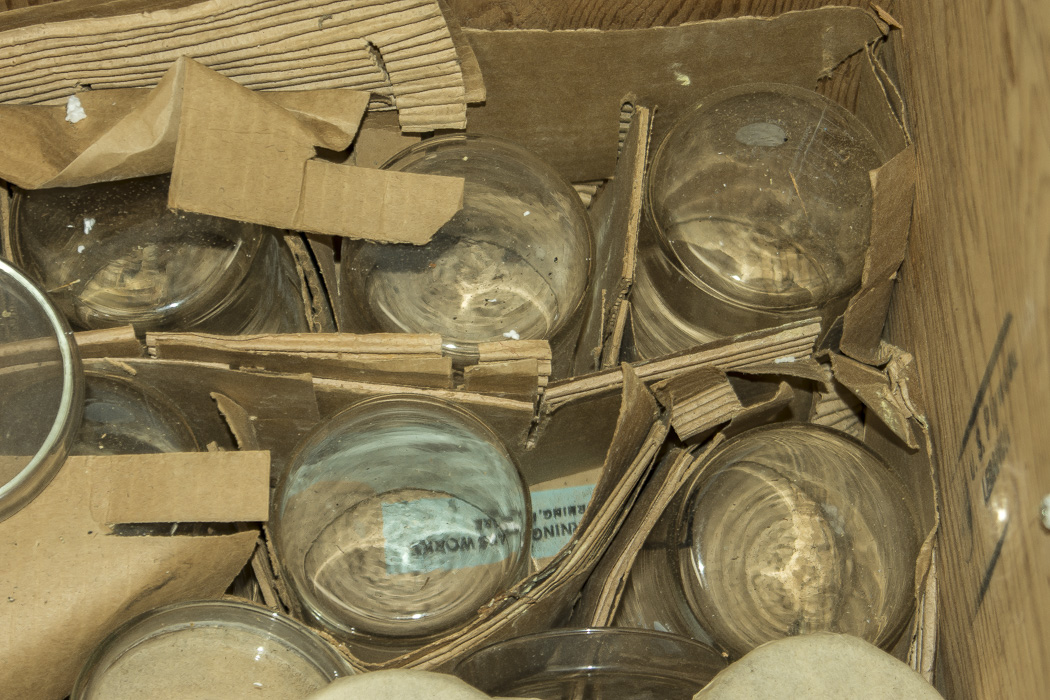 Wood Crate with Lab Glassware