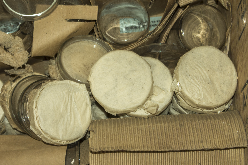 Wood Crate with Lab Glassware