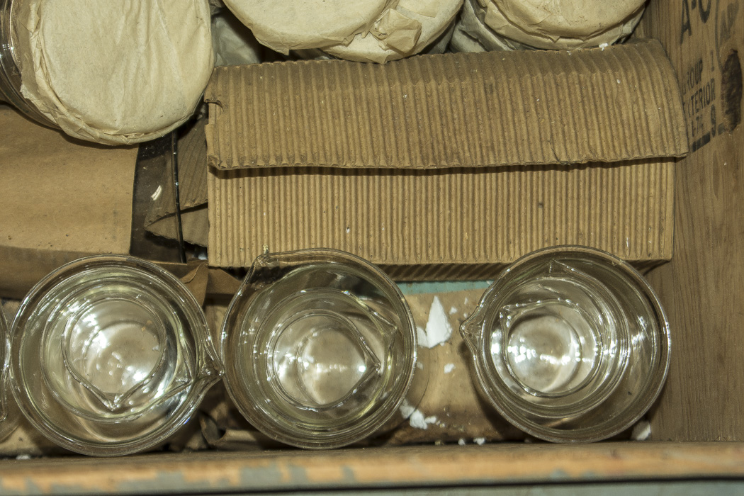 Wood Crate with Lab Glassware