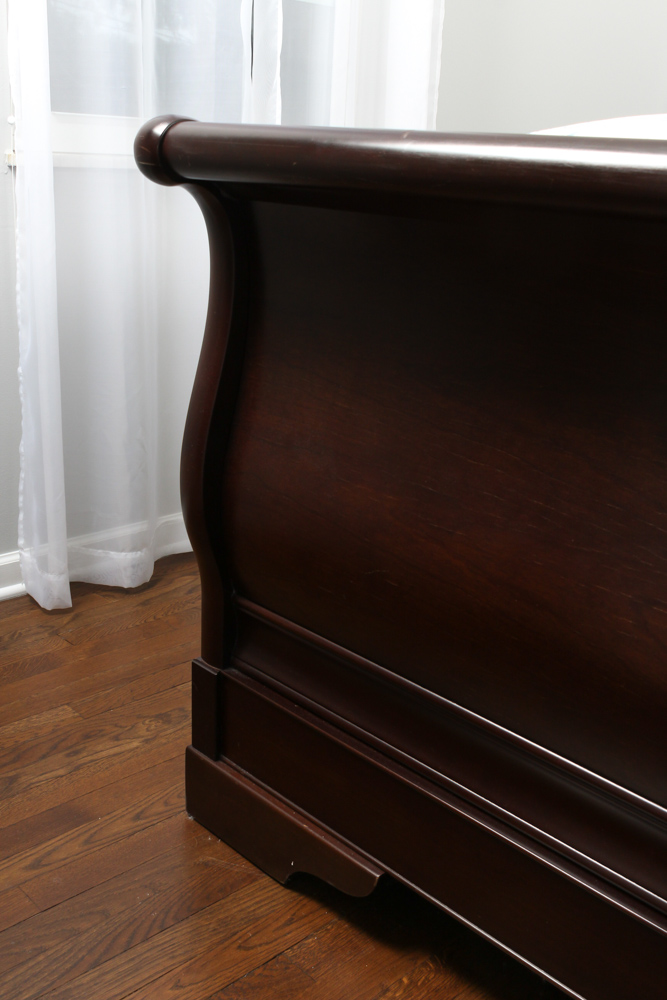 Restoration Hardware "Marston" Cherry King Sleigh Bed by Michaels Furniture