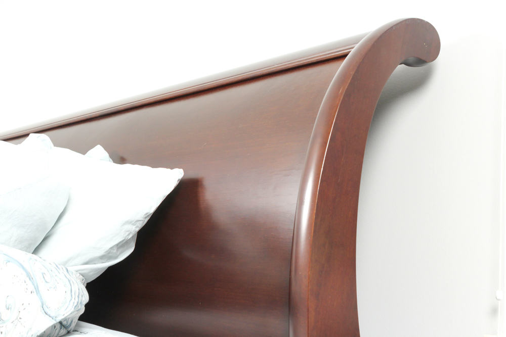 Restoration Hardware "Marston" Cherry King Sleigh Bed by Michaels Furniture