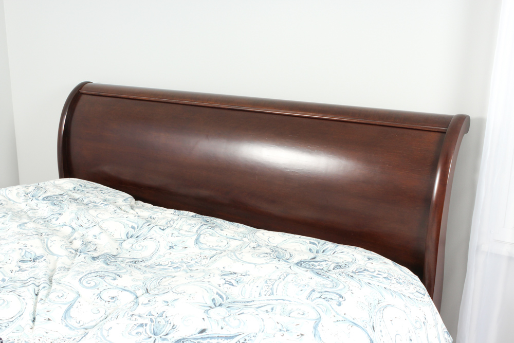 Restoration Hardware "Marston" Cherry King Sleigh Bed by Michaels Furniture