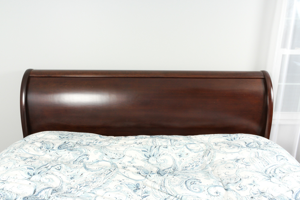 Restoration Hardware "Marston" Cherry King Sleigh Bed by Michaels Furniture