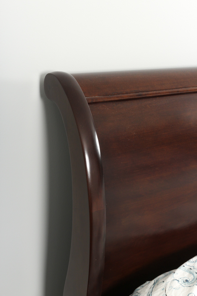 Restoration Hardware "Marston" Cherry King Sleigh Bed by Michaels Furniture