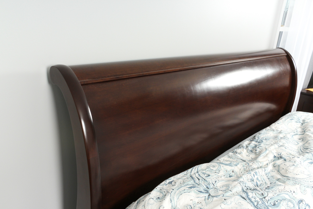 Restoration Hardware "Marston" Cherry King Sleigh Bed by Michaels Furniture