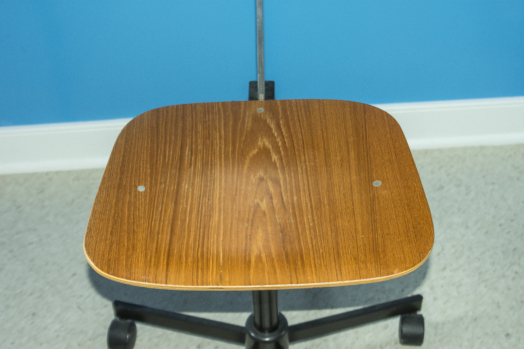 Wood and Metal Desk and Wood Office Chair