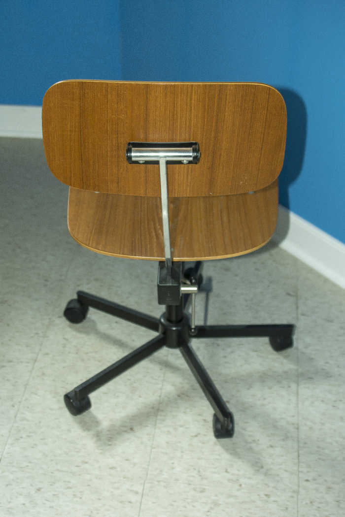 Wood and Metal Desk and Wood Office Chair
