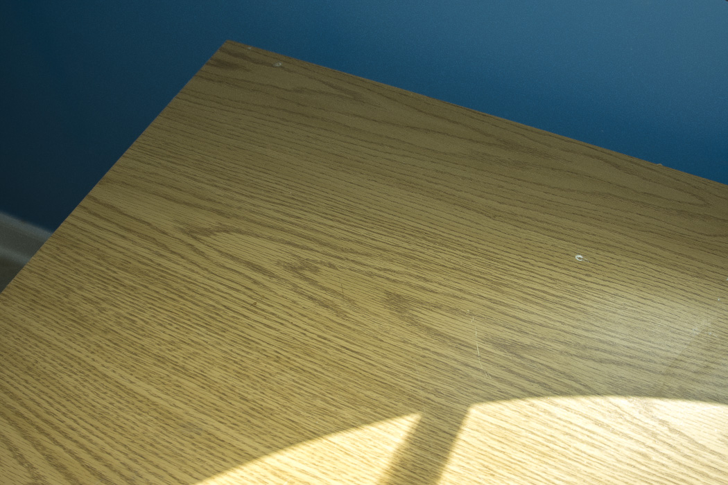 Wood and Metal Desk and Wood Office Chair