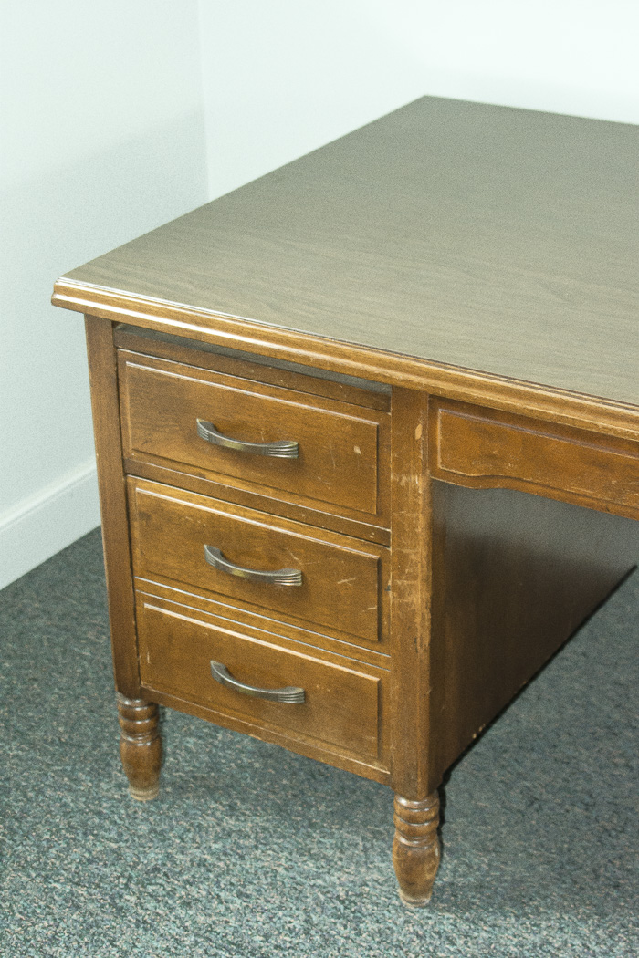 Double Pedestal Wood Desk