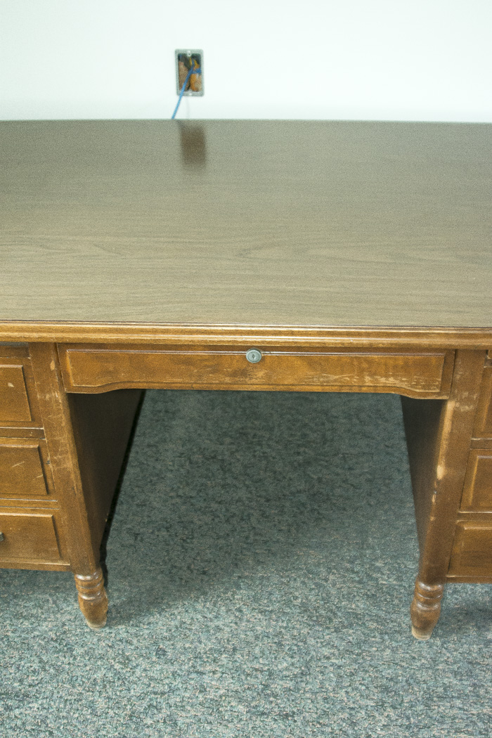 Double Pedestal Wood Desk