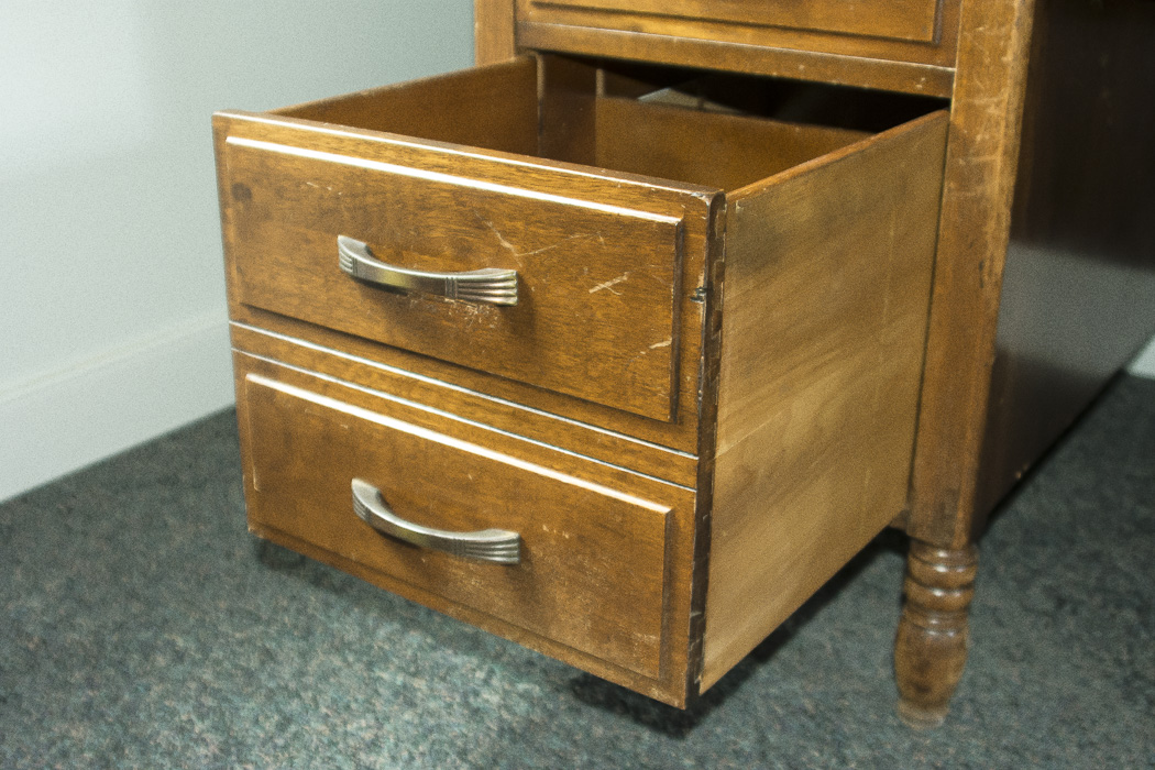 Double Pedestal Wood Desk