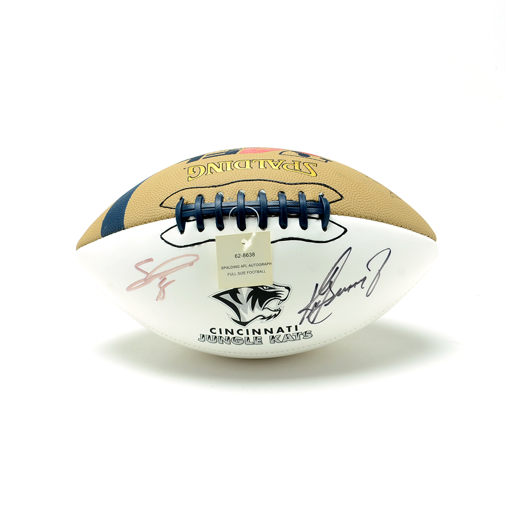 Ken Griffey Jr. and Sam Adams Signed Jungle Kats Football