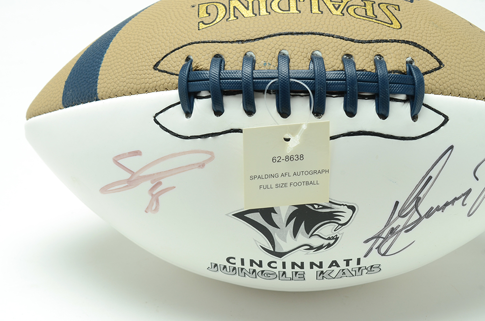 Ken Griffey Jr. and Sam Adams Signed Jungle Kats Football
