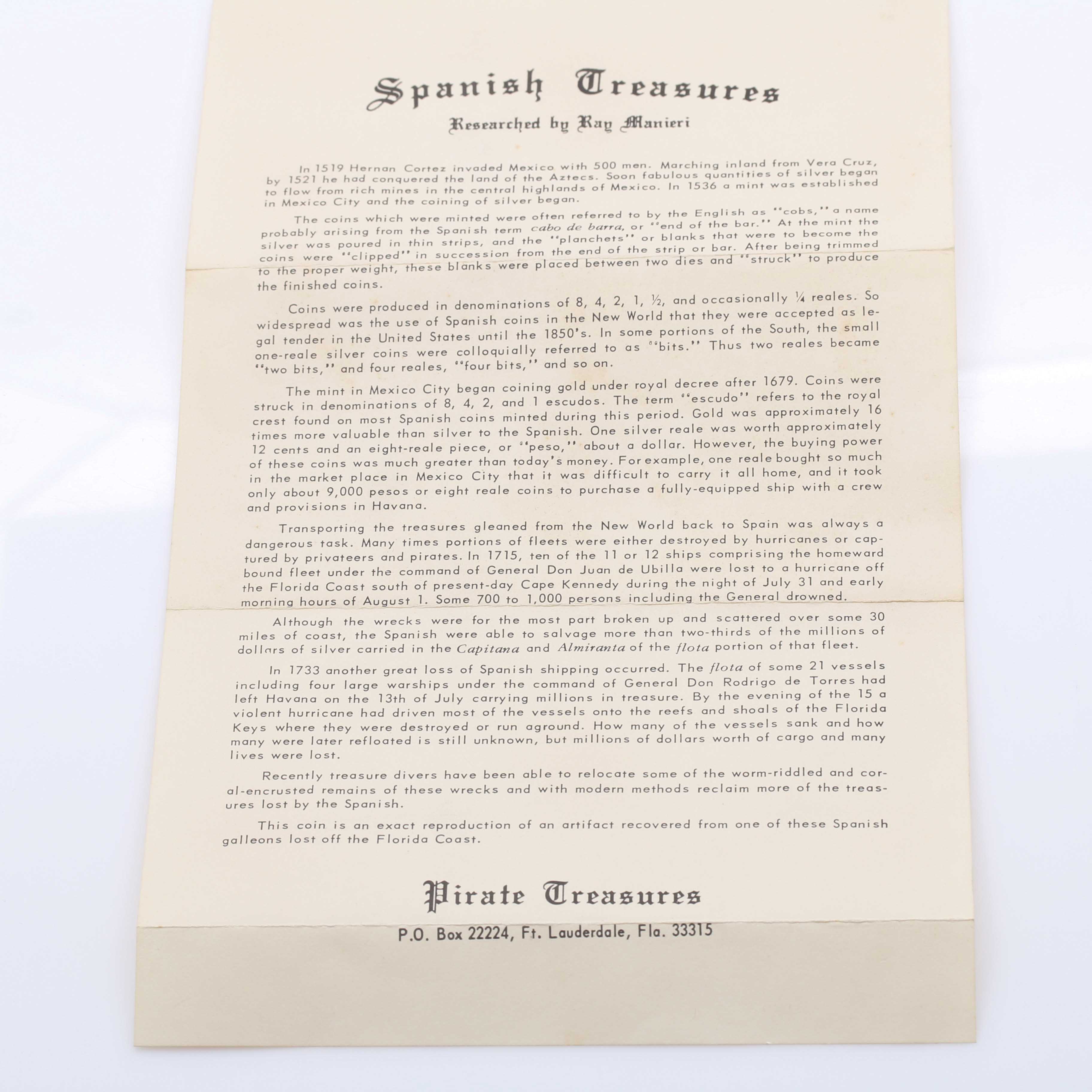 Replica Spanish Gold Coins