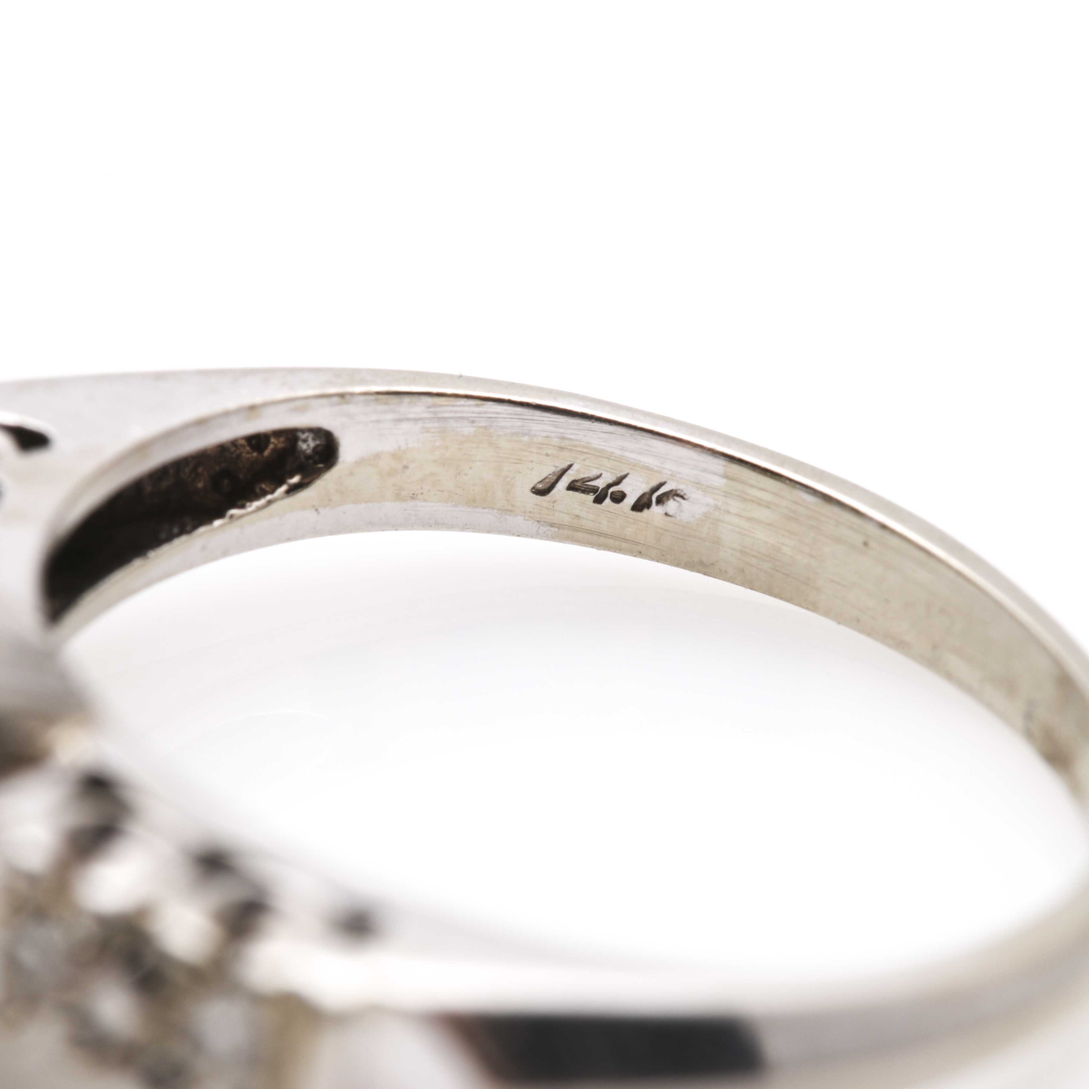 Vintage 14K White Gold Diamond Ring