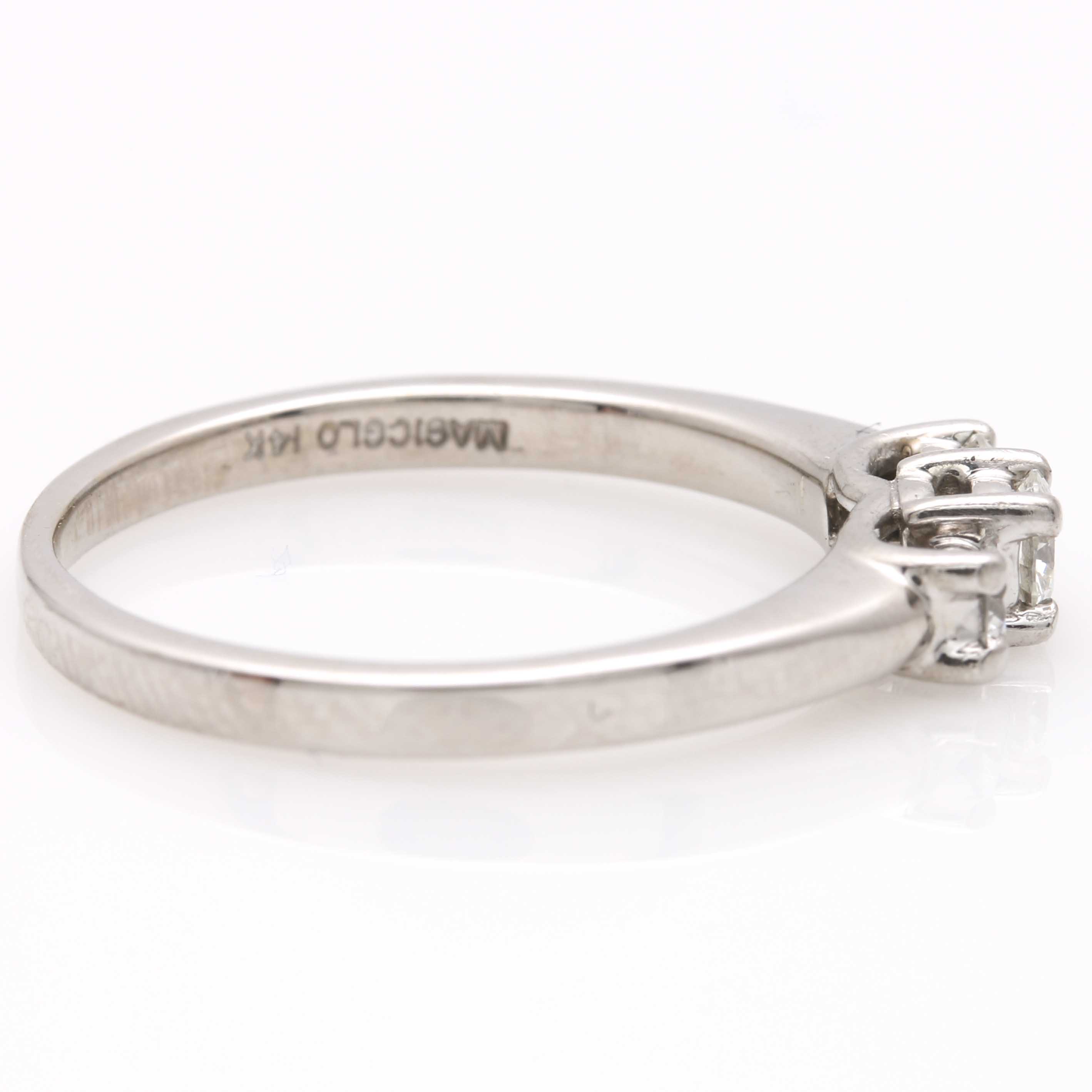 Magic-Glo 14K White Gold and Platinum Diamond Ring