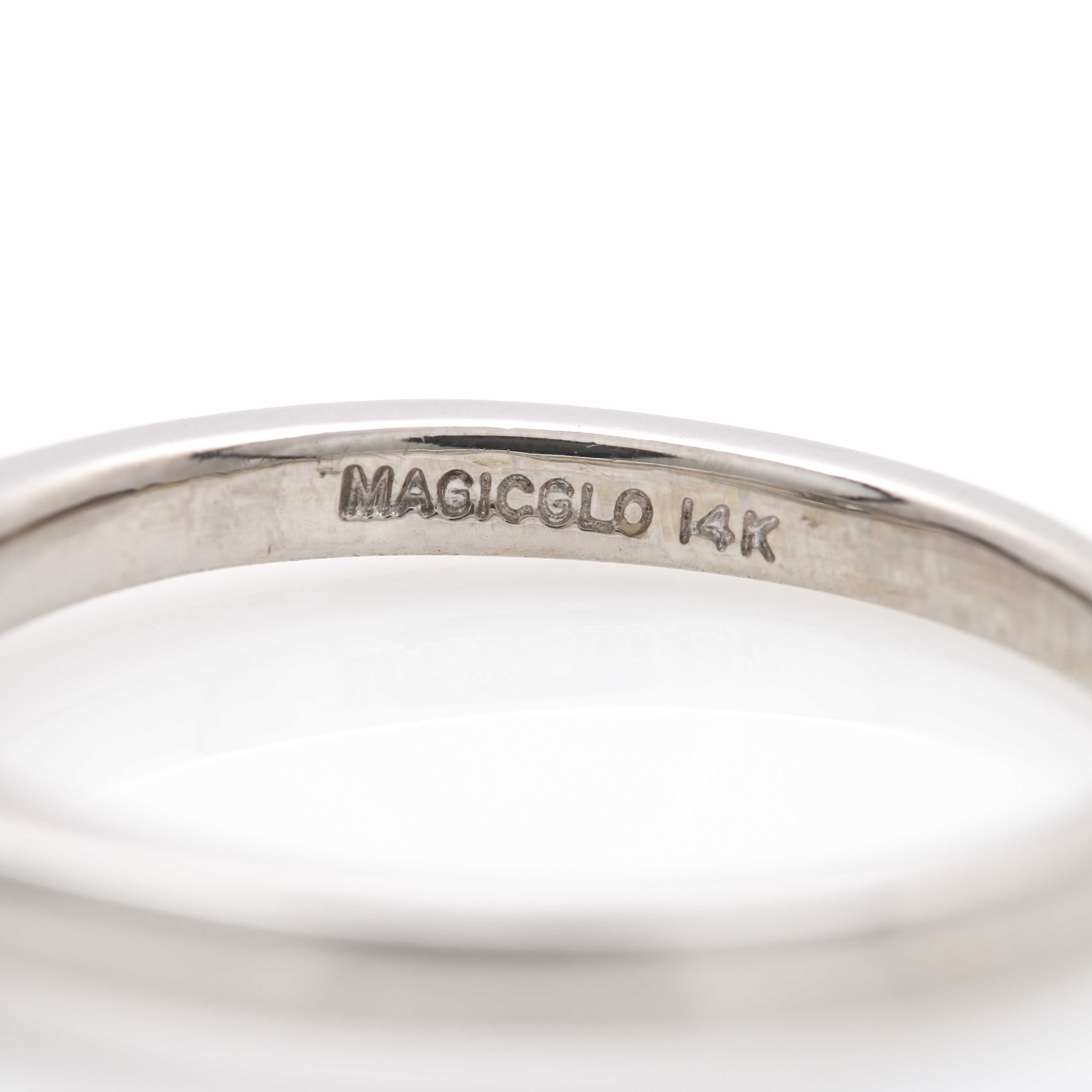 Magic-Glo 14K White Gold and Platinum Diamond Ring