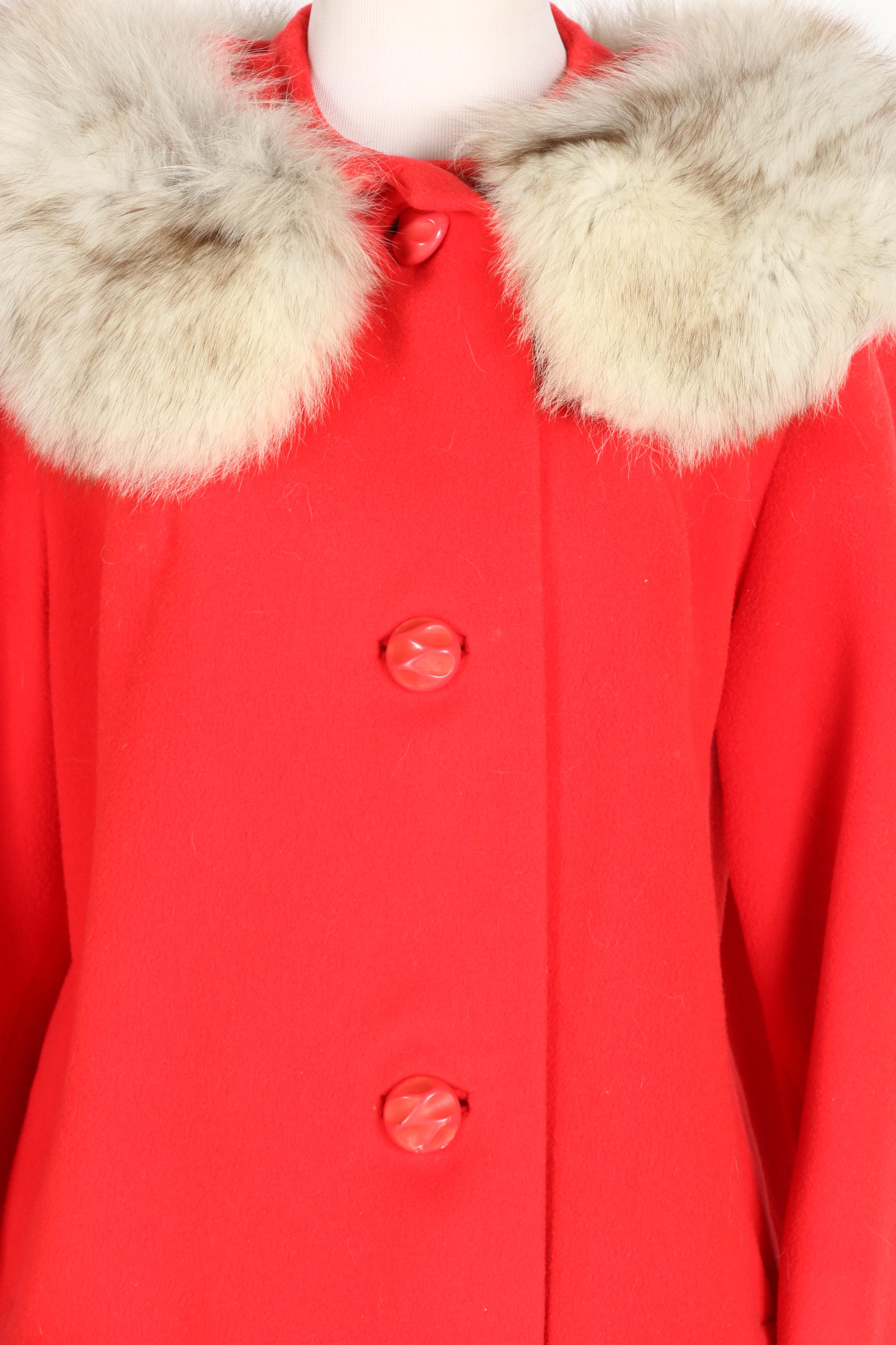 Original Diane Vintage Wool and Fox Fur Dress Coat