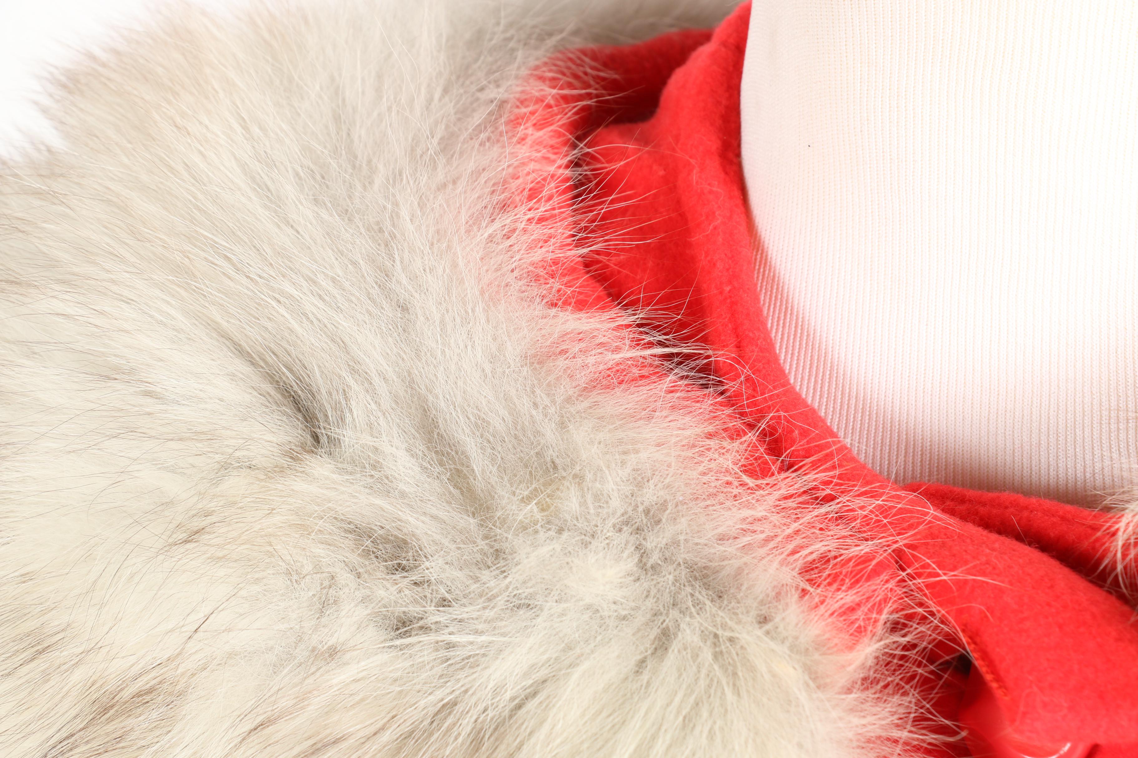 Original Diane Vintage Wool and Fox Fur Dress Coat