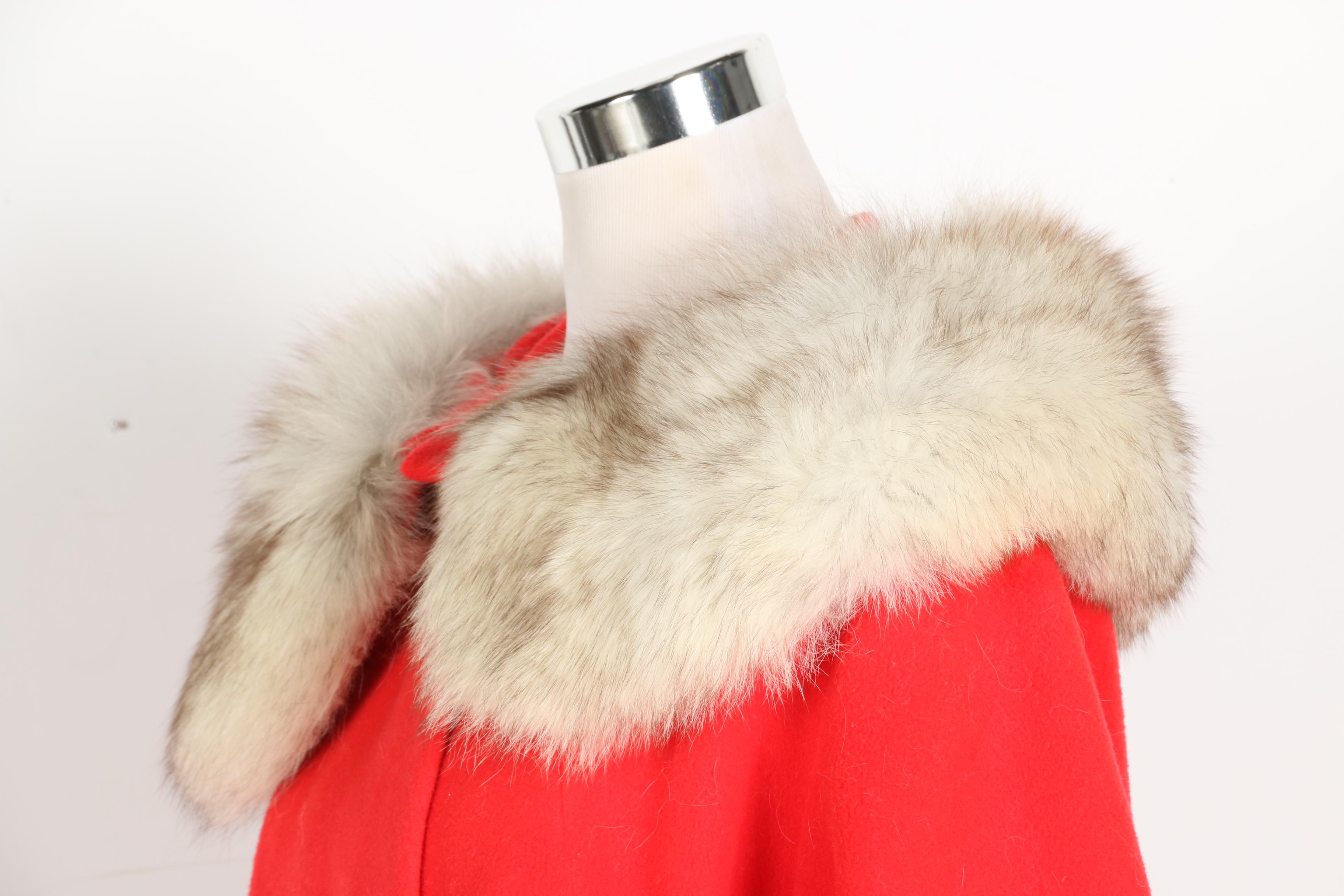 Original Diane Vintage Wool and Fox Fur Dress Coat