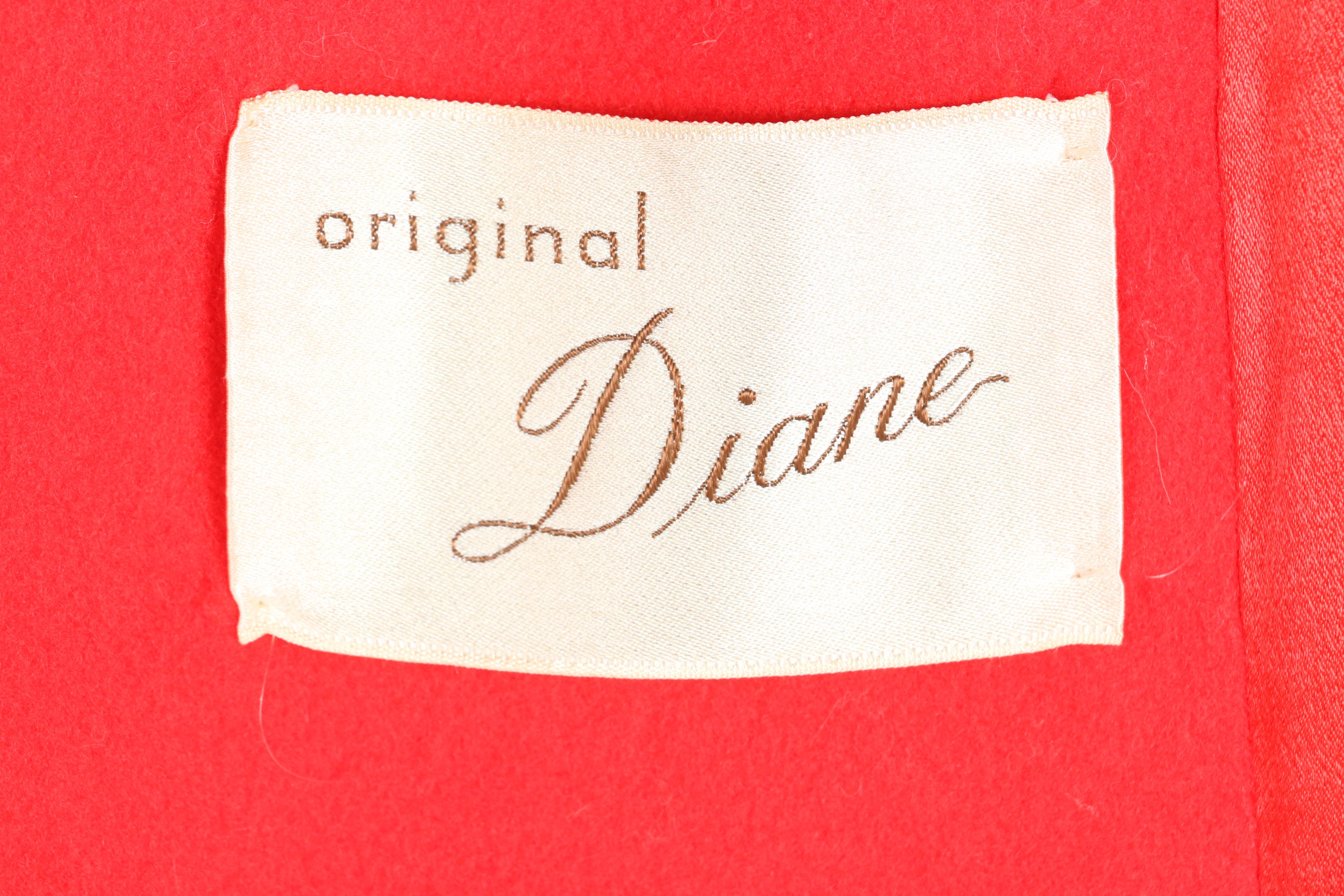 Original Diane Vintage Wool and Fox Fur Dress Coat