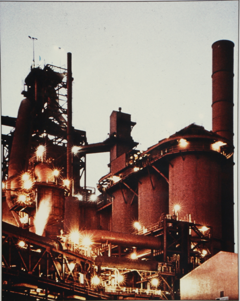 Framed Giclee on Paper of Oil Refinery