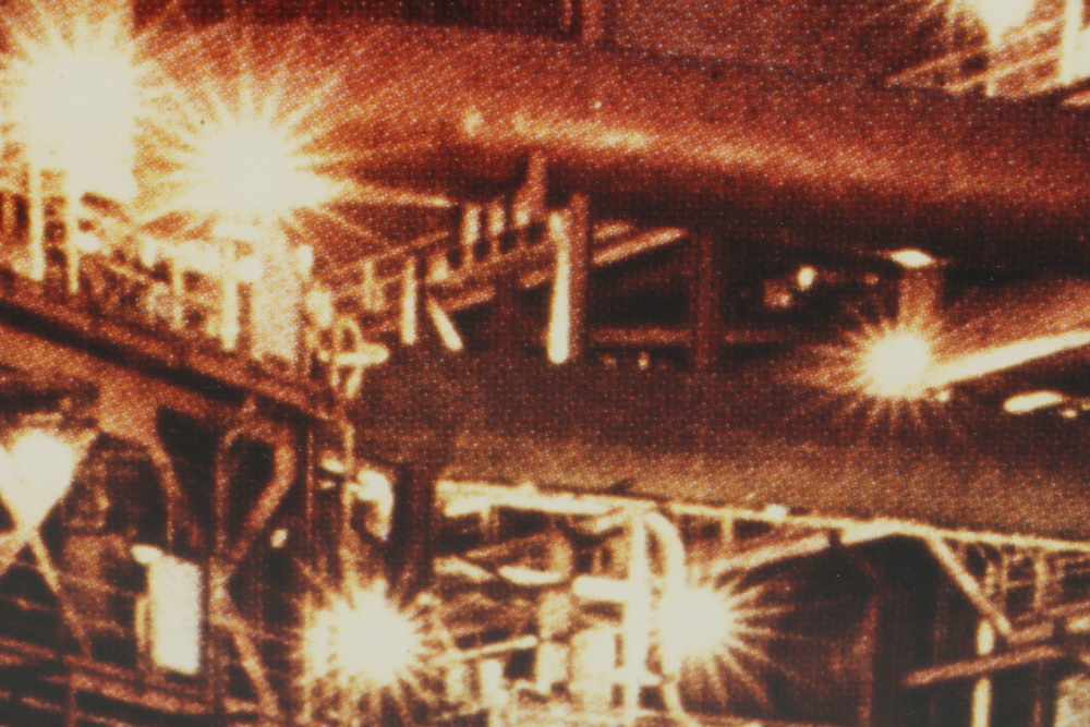 Framed Giclee on Paper of Oil Refinery