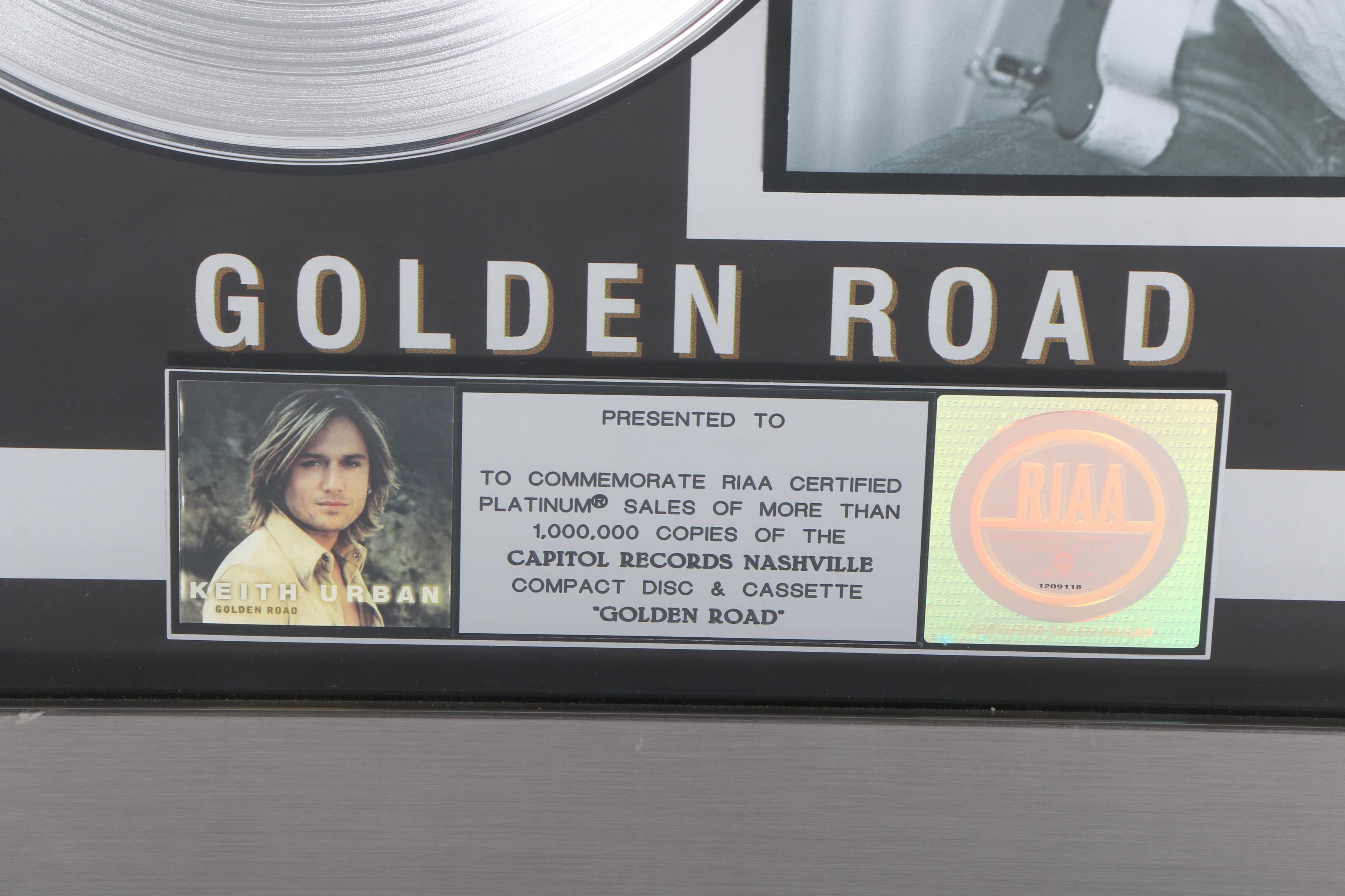 Keith Urban Platinum Record