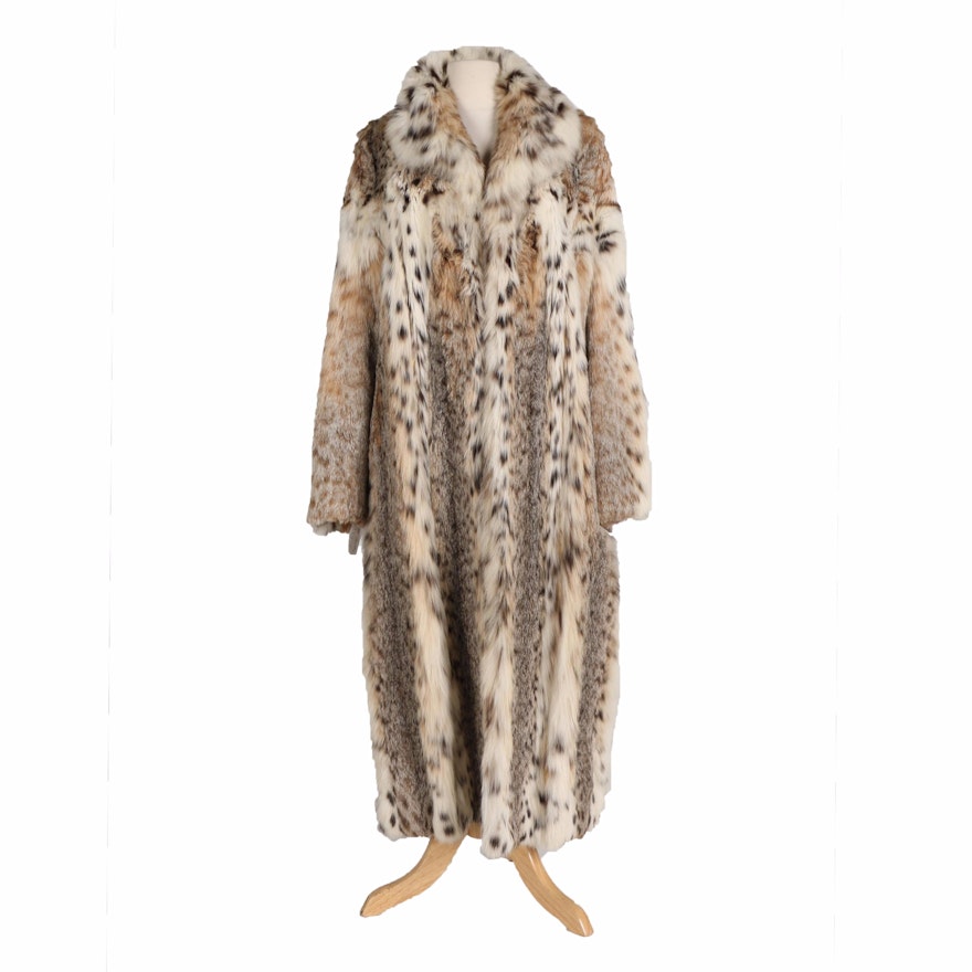 Revillon Full Length Eurasian Lynx Fur Coat