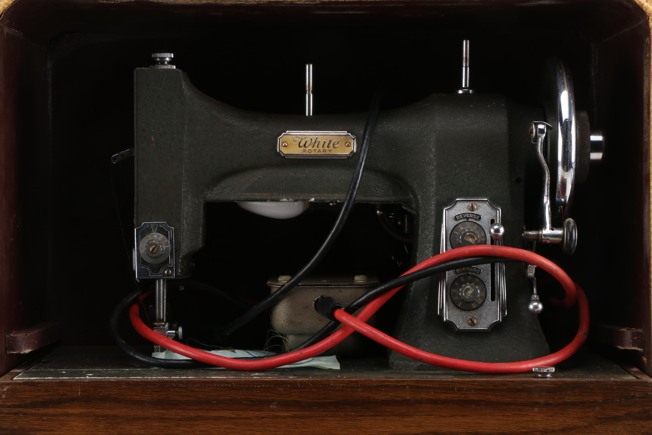 Circa 1940s "White Rotary" Sewing Machine in Case