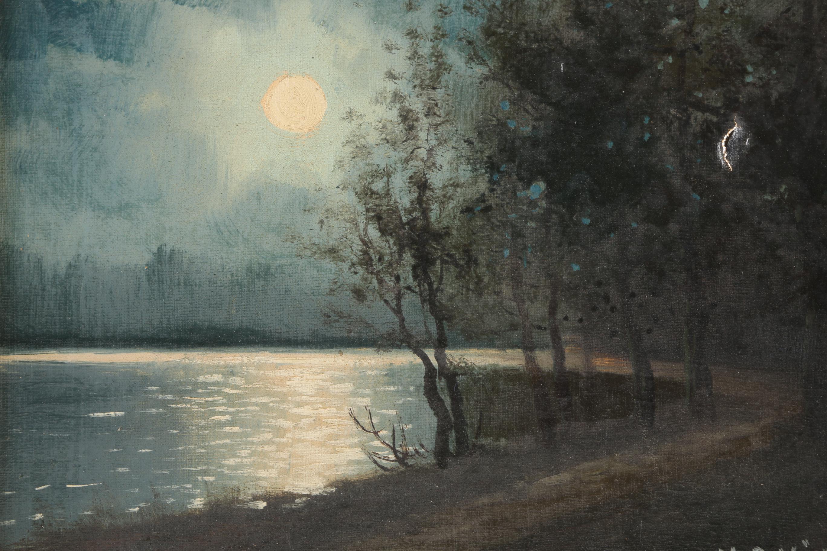 Mary King Oil Painting on Canvas of Moonlight Scene