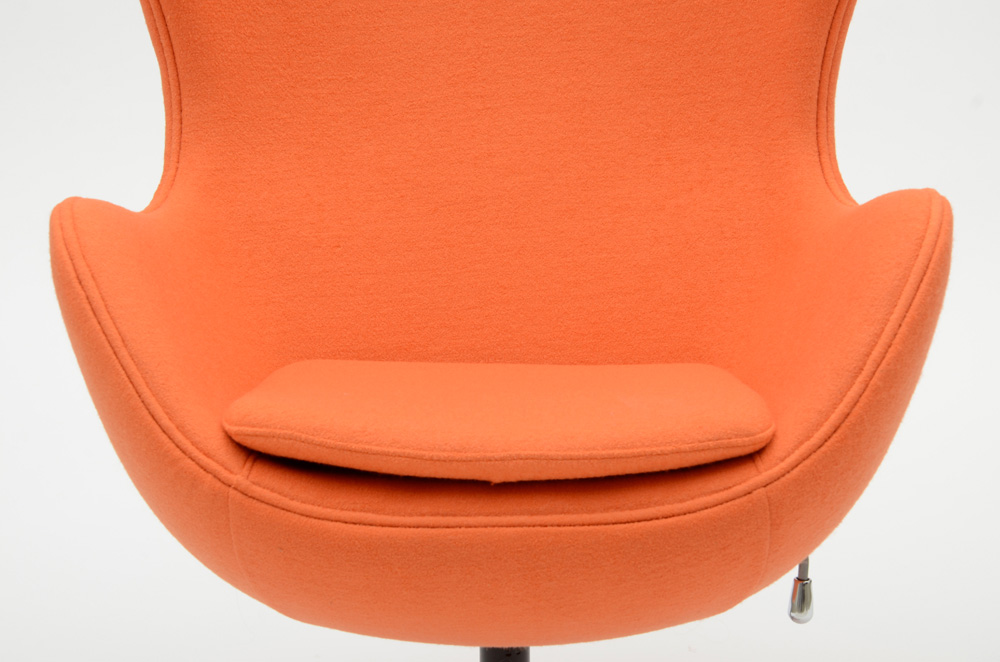 Belnick Orange Wing-Back Swivel Chair