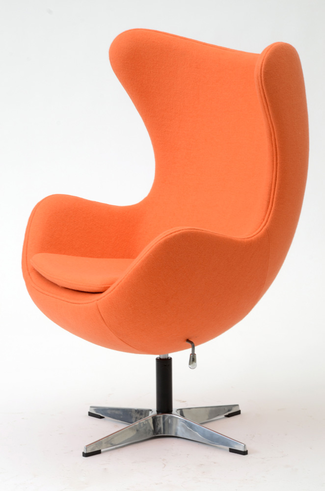 Belnick Orange Wing-Back Swivel Chair