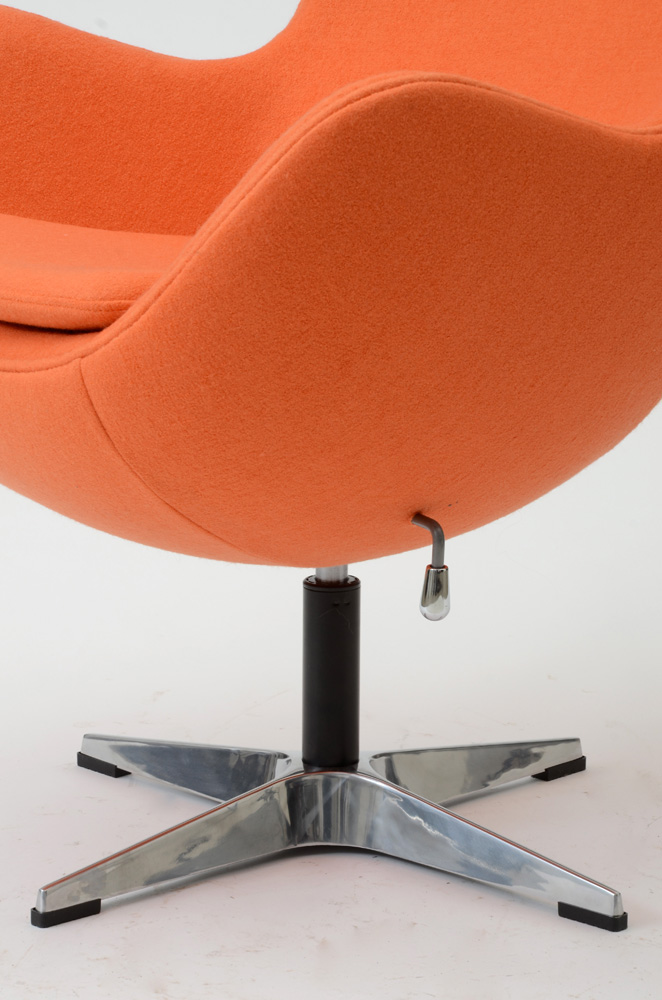 Belnick Orange Wing-Back Swivel Chair