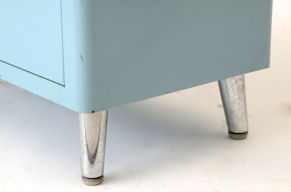 Vintage Blue Metal Kitchen Cabinet