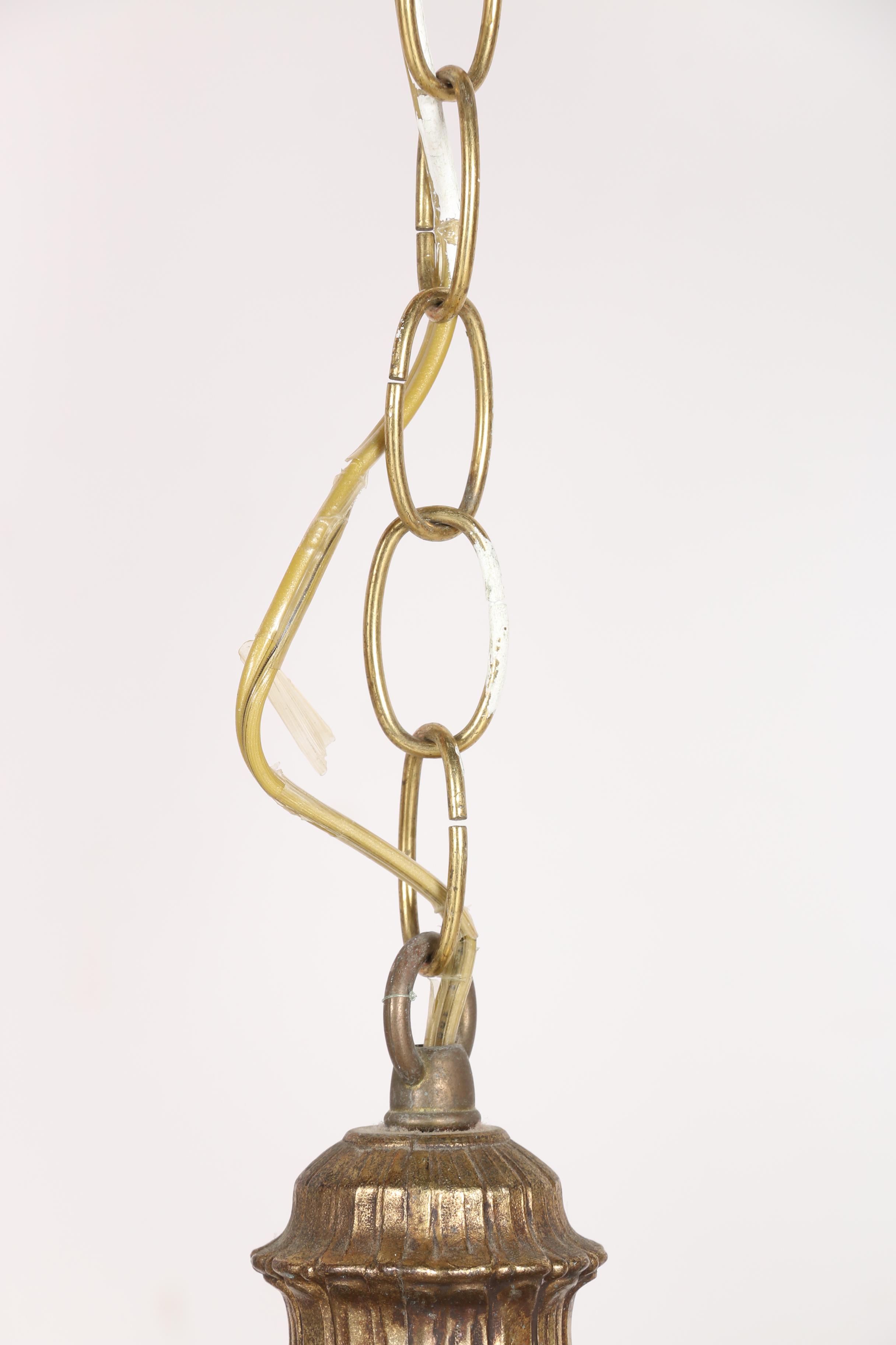 Vintage Amber Glass Pendant LIght