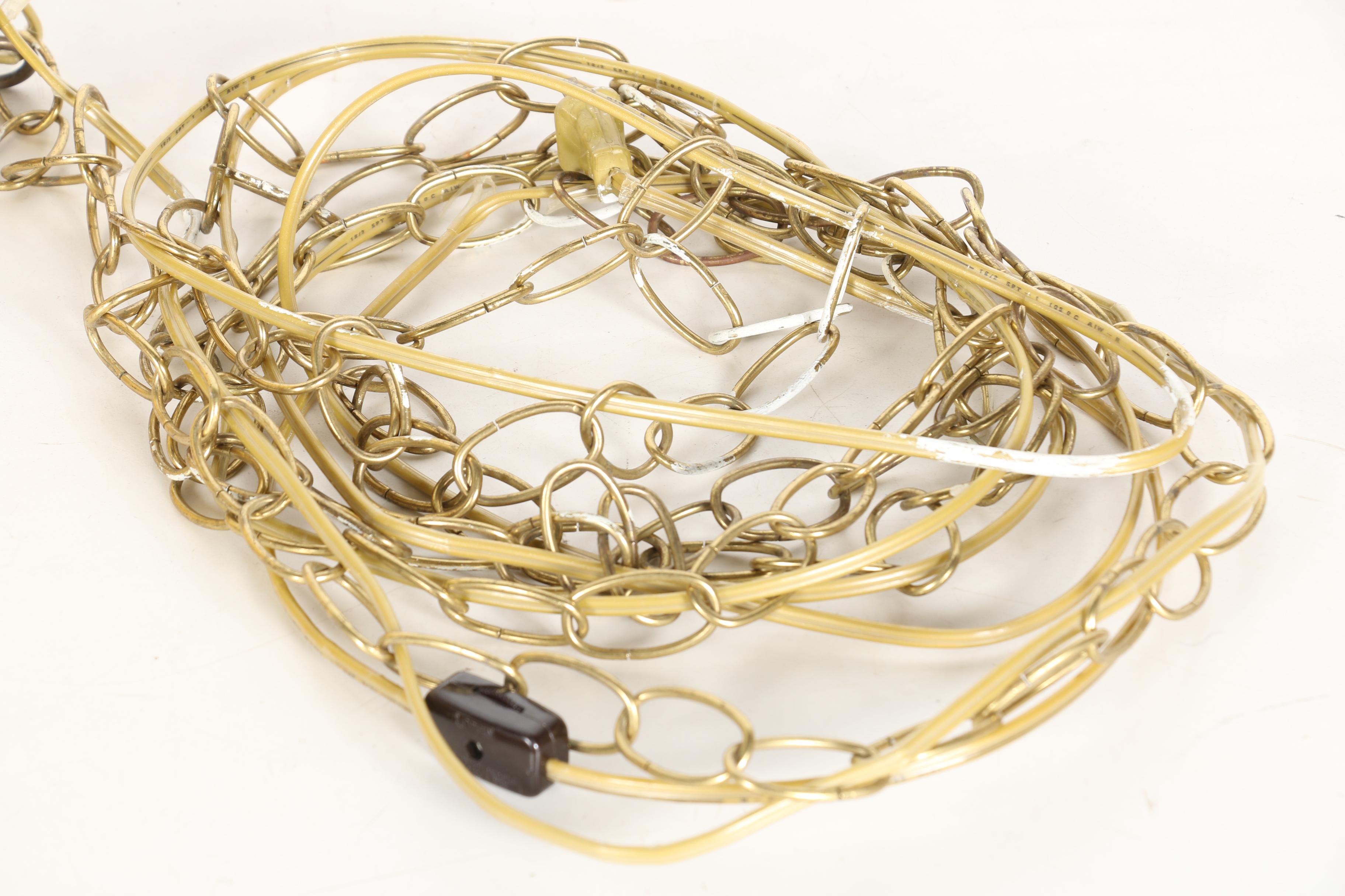 Vintage Amber Glass Pendant LIght