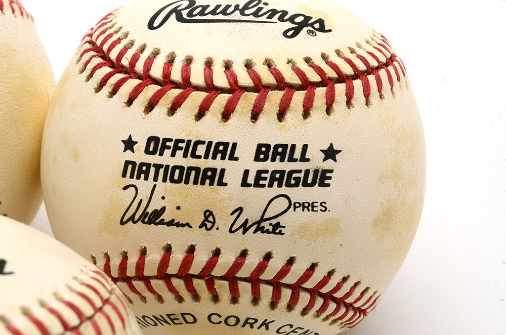Three Vintage Official Major League Baseballs