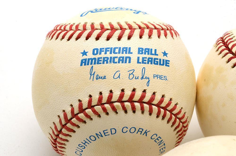 Three Vintage Official Major League Baseballs